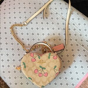 Coach Heart-Shaped Mini Bag with Cherry Design